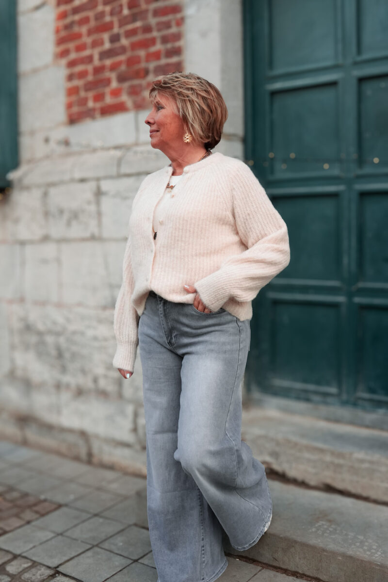 Jeans Palazzo fit – Esther – gris clair -- photo 4