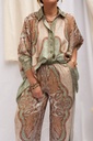 Chemise en soie avec motifs - Vert d'eau — photo 2