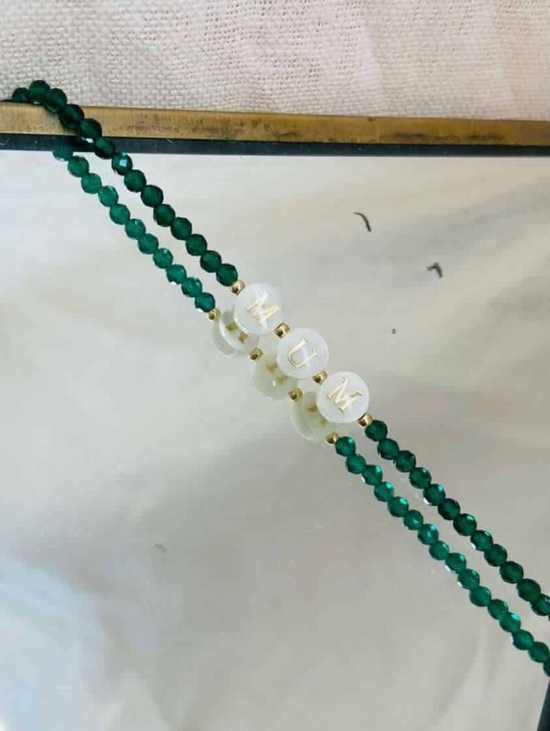[SL-BR-MUM-agate] Bracelet MUM en perles en pierres - Le monde est stone - MUM agate