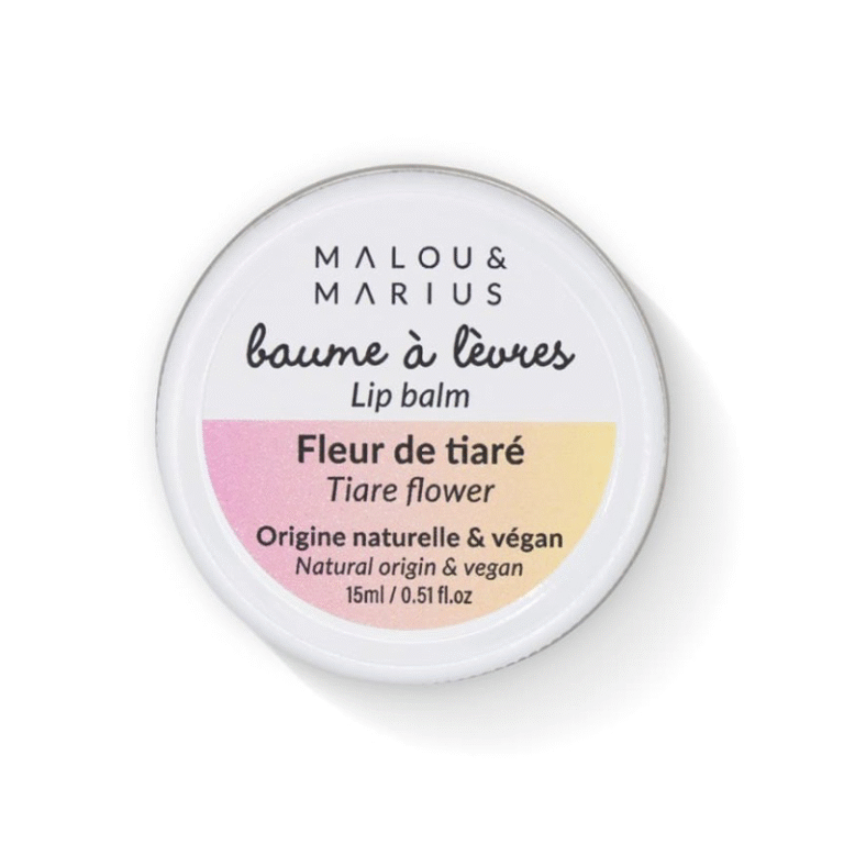 [0058COST] Baume à lèvres 100% naturel - Malou & Marius - Senteur Fleurs de tiaré