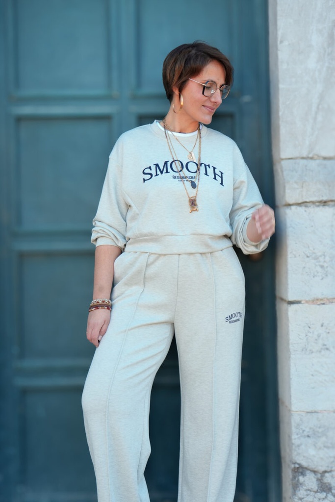 [257962-ens-Bdx] Ensemble blazer oversize et pantalon large avec bandes latérales - bordeaux