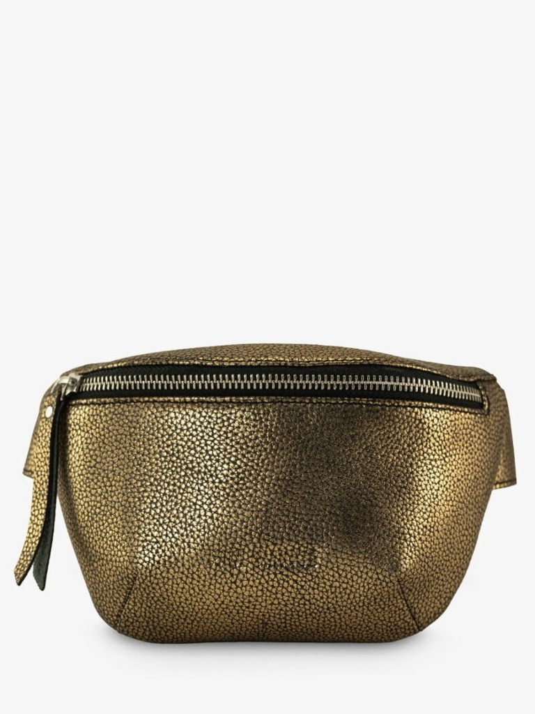 MINI SAC BANANE CUIR NOIR DORÉ LABANANE XS GRANITE - NOIR / DORÉ